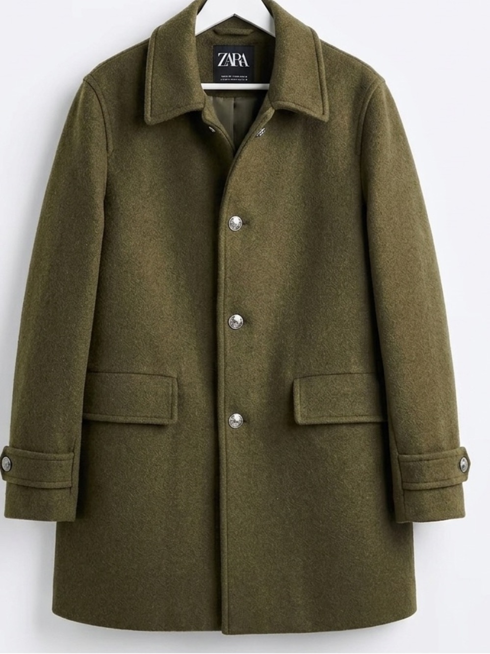 ⭐️Host Pick⭐️ Zara Kid’s Olive Green Coat- newer worn! Size 9-10 - Picture 2 of 5